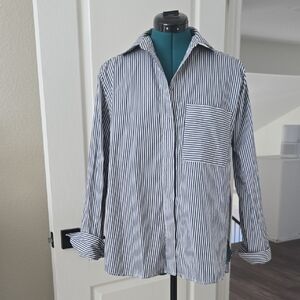 French Connection Classic Blue Striped Long Sleeve